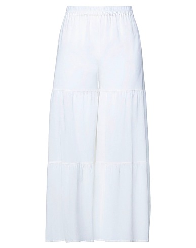 ROSSOPURO Casual trouser White 52% Cotton, 41% Silk, 7% Elastane