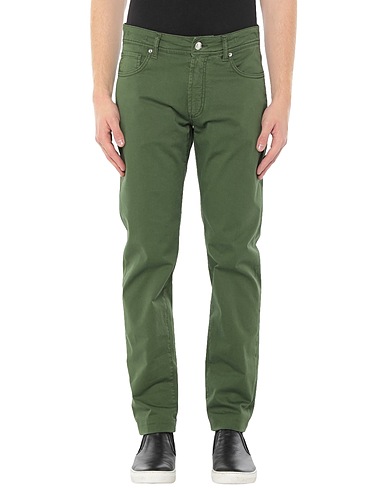 MICHAEL COAL Casual trouser Green 98% Cotton, 2% Elastane