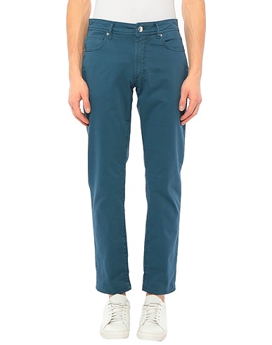 MICHAEL COAL Casual pants Blue 98% Cotton, 2% Elastane