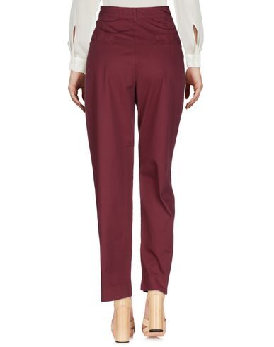 Shop Kaos Jeans Woman Pants Burgundy Size 30 Cotton In Red