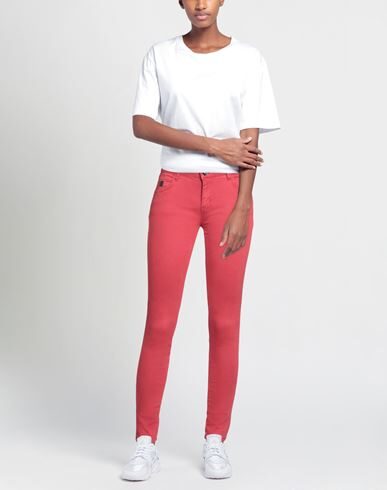 !m?erfect Woman Pants Red Size 26 Cotton, Elastane In Red