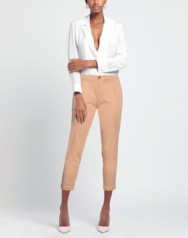 Bonheur Woman Pants Sand Size 28 Cotton, Elastane In Beige