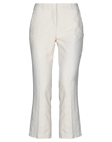 19.70 NINETEEN SEVENTY Casual trouser Ivory 82% Cotton, 18% Linen