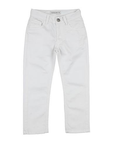 MANUEL RITZ Casual trouser White 98% Cotton, 2% Elastane