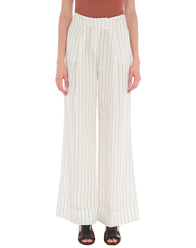OLLA PARÉG Casual pants White 86% Viscose, 14% Polyester