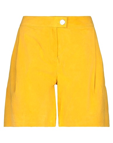 LIU •JO Leather trouser Yellow 100% Goat skin