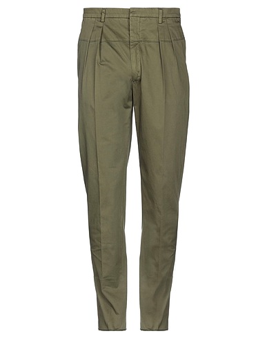 GABRIELE PASINI Casual trouser Military green 98% Cotton, 2% Elastane