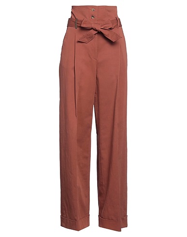 PESERICO Casual pants Brown 98% Cotton, 2% Elastane