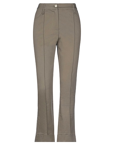 MANILA GRACE Casual trouser Military green 97% Cotton, 3% Elastane