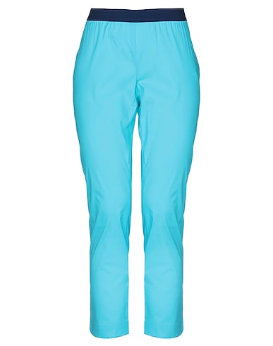 LIVIANA CONTI Casual pants Turquoise 68% Cotton, 28% Polyamide, 4% Elastane