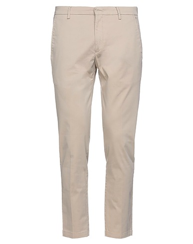 MICHAEL COAL Casual pants Beige 97% Cotton, 3% Elastane