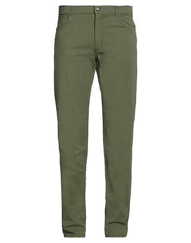 TRUSSARDI JEANS 5-pocket Military green 98% Cotton, 2% Elastane