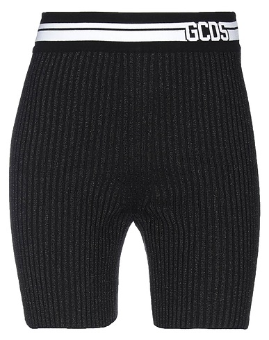 GCDS Shorts & Bermuda NERO 29% Viscose, 25% Wool, 25% Acrylic, 20% Technical fibers, 1% Elastane