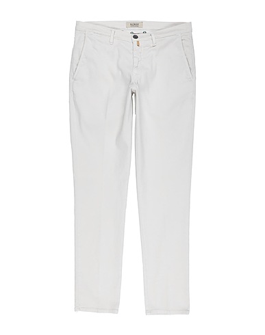 B-CHOST Casual pants White 98% Cotton, 2% Elastane