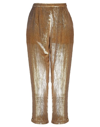 MES DEMOISELLES Pantalone Oro 82% Poliestere, 18% Seta