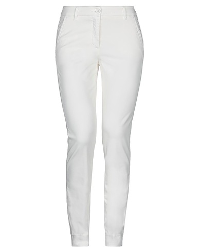BRUNO MANETTI Casual trouser White 85% Cotton, 12% Elastomultiester, 3% Elastane