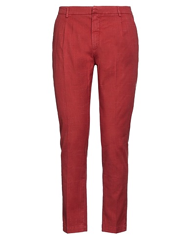 YAN SIMMON Casual pants Brick 67% Cotton, 30% Linen, 2% Polyester, 1% Elastane