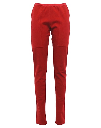 RICK OWENS Casual trouser Brick red 64% Cotton, 34% Viscose, 1% Elastane, 1% Polyamide