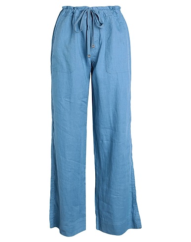 LAUREN RALPH LAUREN Casual pants LINEN WIDE-LEG PANT
 Light blue 100% Linen