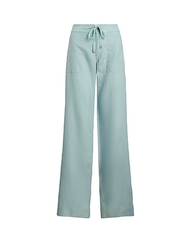 LAUREN RALPH LAUREN Casual trouser LINEN WIDE-LEG PANT
 Sky blue 100% Linen