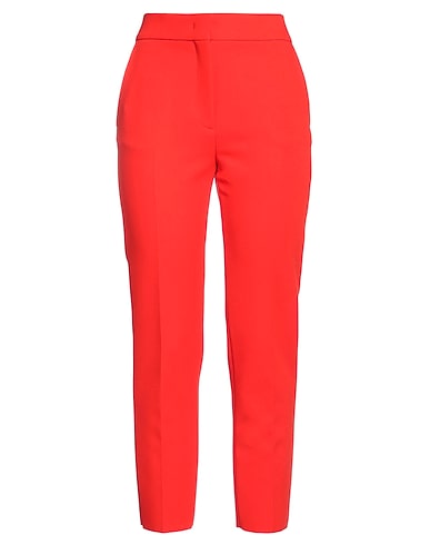 MSGM Casual trouser Tomato red 84% Polyester, 10% Viscose, 6% Elastane