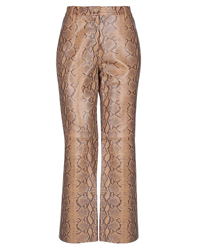 NILI LOTAN Casual trouser Brown 100% Lambskin