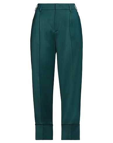 PT Torino Casual trouser Green 82% Viscose, 17% Virgin Wool, 1% Elastane