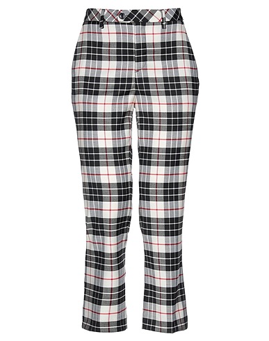 TWINSET Casual trouser Black 54% Wool, 28% Polyester, 15% Viscose, 3% Elastane, Mother-of-pearl