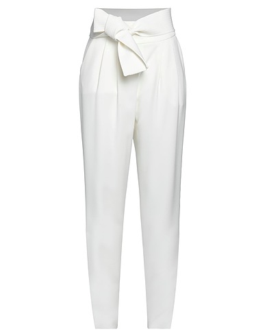 P.A.R.O.S.H. Casual trouser Ivory 97% Polyester, 3% Elastane