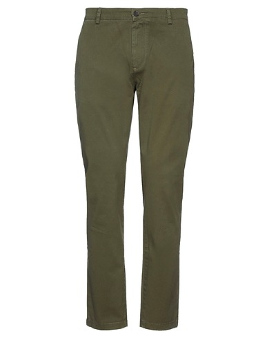 BRIAN DALES Pantalone Verde militare 98% Cotone, 2% Elastan