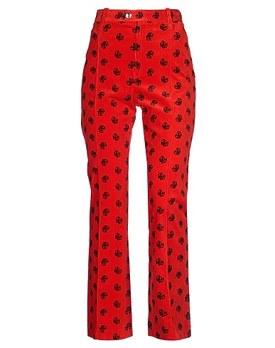 CHLOÉ Casual pants Red 98% Cotton, 2% Elastane, Silk