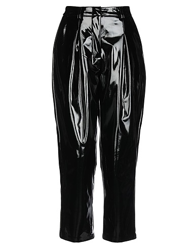 MANILA GRACE Casual trouser Black 89% Polyester, 11% Elastane, Polyurethane coated