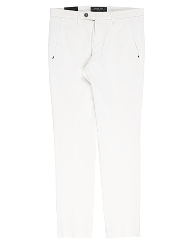 MICHAEL COAL Casual pants White 98% Cotton, 2% Elastane