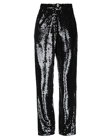 AMEN Casual trouser Black 97% Polyester, 3% Elastane