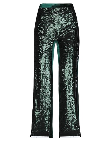 PATRIZIA PEPE Casual trouser Dark green 100% Polyester, Elastane, Polyamide
