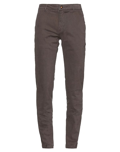 CAMOUFLAGE AR AND J. Casual pants Brown 98% Cotton, 2% Elastane