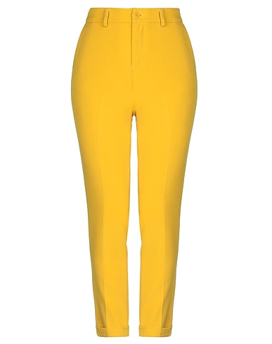 LIU •JO Casual trouser Yellow 88% Polyester, 12% Elastane