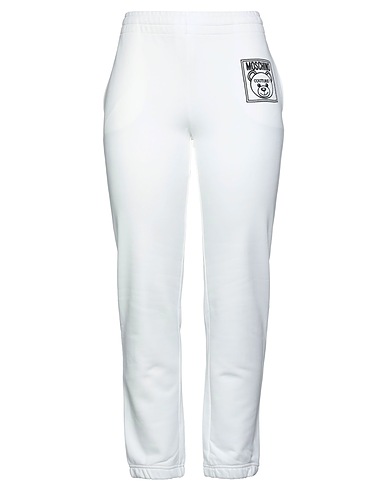 MOSCHINO Casual trouser White 100% Cotton, Polyester