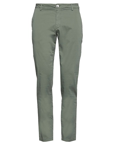 AGLINI Casual trouser Military green 97% Cotton, 3% Elastane