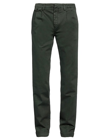 MICHAEL COAL Casual pants Dark green 98% Cotton, 2% Elastane