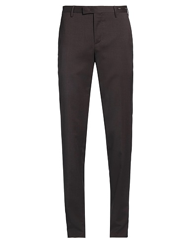 PT Torino Casual trouser Dark brown 54% Polyester, 44% Wool, 2% Elastane