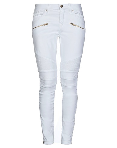 FRANKIE MORELLO Casual trouser White 97% Cotton, 3% Elastane