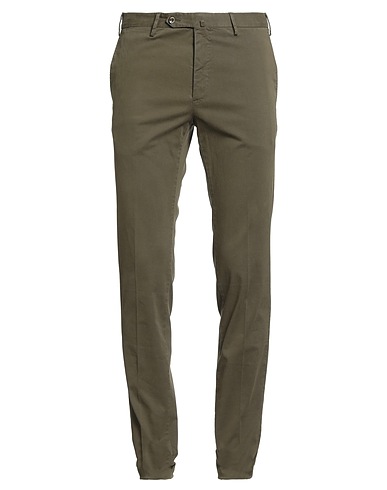 PT Torino Casual trouser Military green 96% Cotton, 4% Elastane