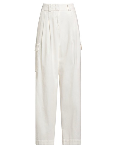 PESERICO Casual trouser White 98% Cotton, 2% Elastane