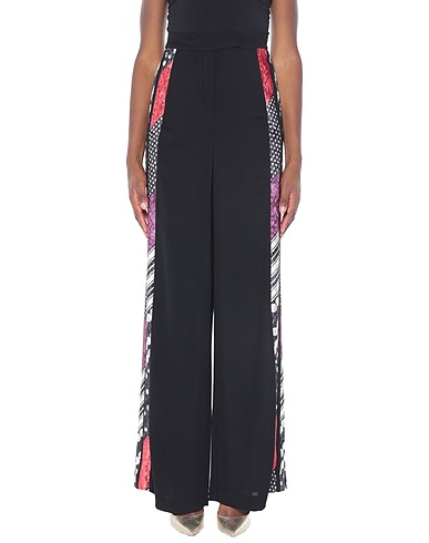 MANILA GRACE Casual trouser Black 100% Viscose, Polyester, Elastane