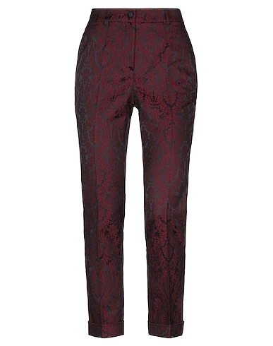 DOLCE&GABBANA Casual trouser Burgundy 49% Polyester, 28% Acetate, 13% Polyamide, 9% Silk, 1% Elastane