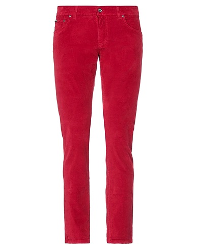 DOLCE&GABBANA 5-pocket Burgundy 96% Cotton, 4% Elastane, Zama, Calfskin