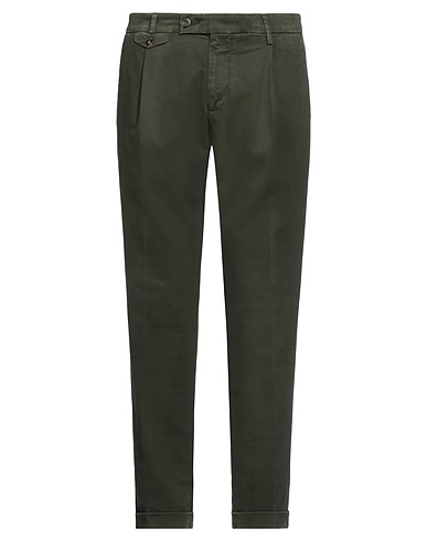 MICHAEL COAL Casual trouser Military green 98% Cotton, 2% Elastane