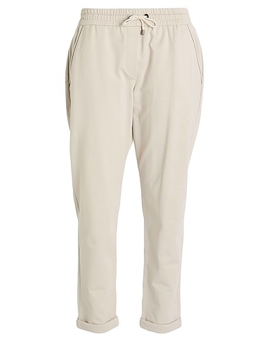 BRUNELLO CUCINELLI Casual trouser Light grey 98% Cotton, 2% Elastane, Ecobrass, Acetate, Silk