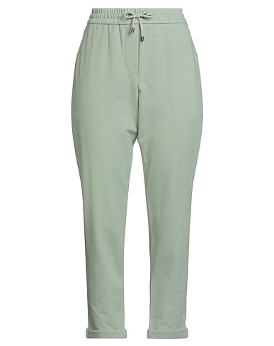BRUNELLO CUCINELLI Casual pants Sage green 98% Cotton, 2% Elastane, Ecobrass, Acetate, Silk